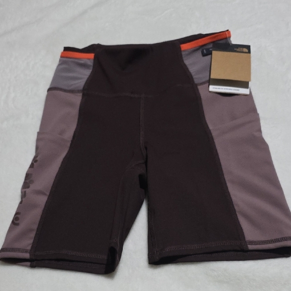 The‎ North Face Brown and Gray Bike Shorts with High Waistband - Picture 1 of 12